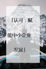 认可：赋能中小企业发展