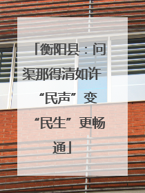 衡阳县：问渠那得清如许 “民声”变“民生”更畅通
