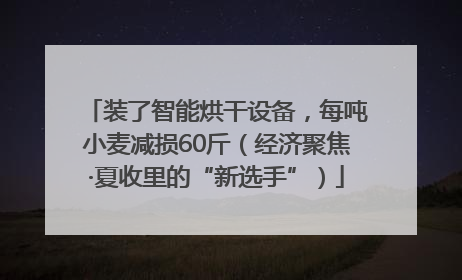 装了智能烘干设备，每吨小麦减损60斤（经济聚焦·夏收里的“新选手”）