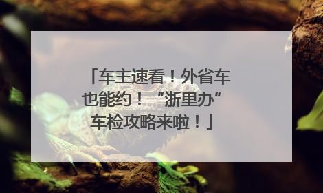 车主速看！外省车也能约！“浙里办”车检攻略来啦！