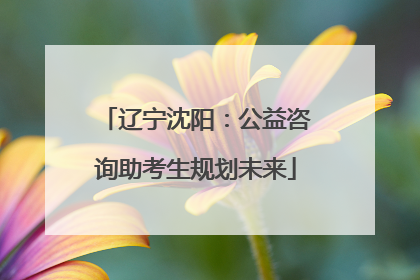 辽宁沈阳：公益咨询助考生规划未来