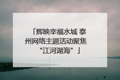 辉映幸福水城 泰州网络主题活动聚焦“江河湖海”