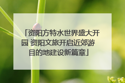 资阳方特水世界盛大开园 资阳文旅开启近郊游目的地建设新篇章
