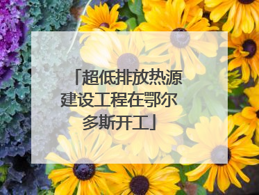 超低排放热源建设工程在鄂尔多斯开工