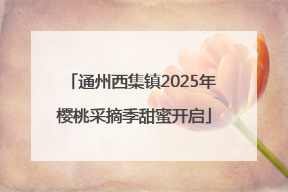 通州西集镇2025年樱桃采摘季甜蜜开启