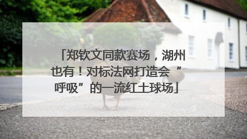 郑钦文同款赛场，湖州也有！对标法网打造会“呼吸”的一流红土球场