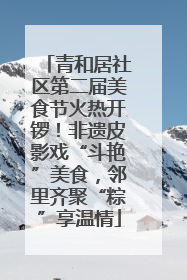 青和居社区第二届美食节火热开锣！非遗皮影戏“斗艳”美食，邻里齐聚“粽”享温情