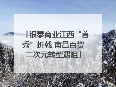 银泰商业江西“首秀”折戟 南昌百货二次元转型遇阻