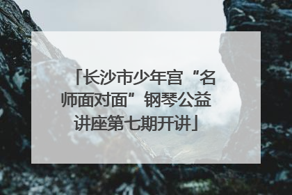 长沙市少年宫“名师面对面”钢琴公益讲座第七期开讲