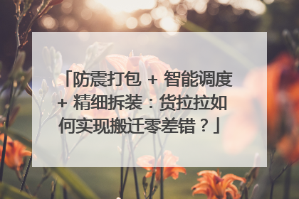 防震打包 + 智能调度 + 精细拆装：货拉拉如何实现搬迁零差错？