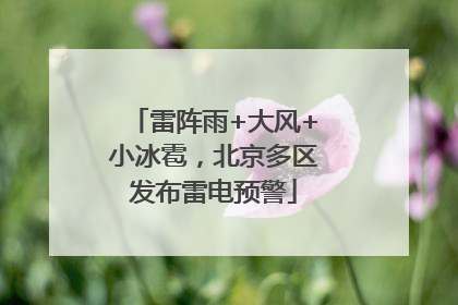 雷阵雨+大风+小冰雹，北京多区发布雷电预警