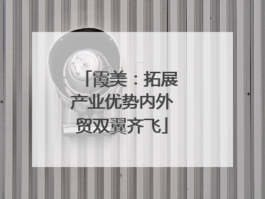 霞美：拓展产业优势内外贸双翼齐飞