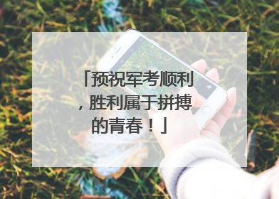 预祝军考顺利，胜利属于拼搏的青春！