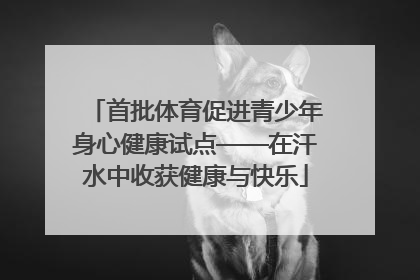 首批体育促进青少年身心健康试点——在汗水中收获健康与快乐