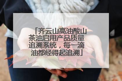齐云山高油酸山茶油启用产品质量追溯系统，每一滴油都经得起追溯