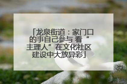 龙泉街道：家门口的事自己参与 看“主理人”在文化社区建设中大放异彩
