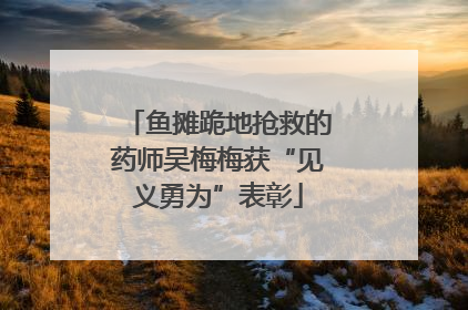 鱼摊跪地抢救的药师吴梅梅获“见义勇为”表彰