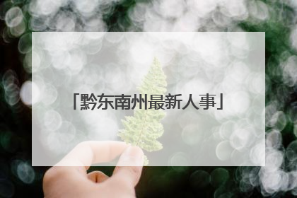 黔东南州最新人事