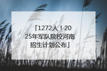 1272人！2025年军队院校河南招生计划公布