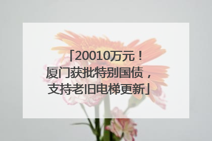 20010万元！厦门获批特别国债，支持老旧电梯更新