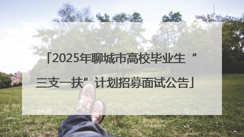 2025年聊城市高校毕业生“三支一扶”计划招募面试公告