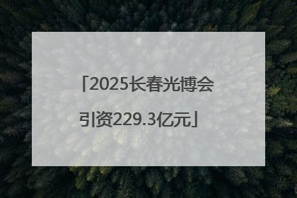 2025长春光博会引资229.3亿元