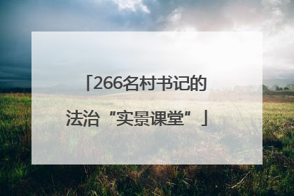 266名村书记的法治“实景课堂”