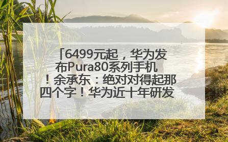 6499元起，华为发布Pura80系列手机！余承东：绝对对得起那四个字！华为近十年研发投入12490亿元